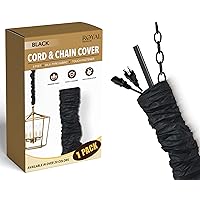 Royal Designs, Inc. CC-17-BLK Black Cord & Chain Cover 4' Silktype Fabric Touch Fastener, Black
