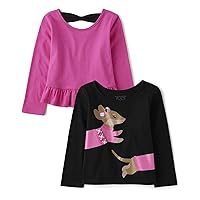 Baby Girls' and Toddler Long Sleeve Fashion Shirts 2-Pack