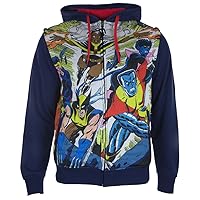 Marvel X-Men Blasted Men's Sublimated Zip-up Hoodie with Removable Sleeves
