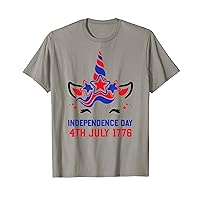 Unicorn American Flag Patriotic Independence Day 4th July T-Shirt
