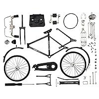 DIY Bicycle Model Scale, 51Pcs 1:10 Simulation Retro Alloy Mini Bicycle Model, Iron Art Mini Bike with Inflator and Briefcase Tabletop Ornament Bikes