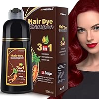 Dark Burgundy Hair Dye Shampoo Hair Color Shampoo for Women and Men, Hair Dye Shampoo 3 in 1 for Gray Hair Coverage, Instant Red Color Shampoo Permanent