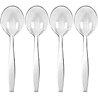 Premium Disposable Clear Plastic Soup Spoons (50 Count) | Transparent, Durable, and Convenient for Parties, Events, and Everyday Use