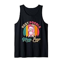 Vintage Retro Best Poodle Mom Ever Cute Dog Bow Tie Lover Tank Top