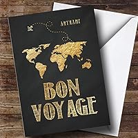 Personalized Bon Voyage Journey World Plane Bon Voyage Travel Card, Personalized Card, Bon Voyage, Travel, Card, Bon Voyage, Custom Greetings Card