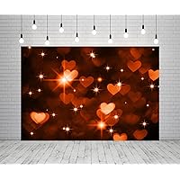 7X5ft Love Valentine's Day Photography Background Bokeh Red Love Blurred Love Backdrop for Bridal Shower Birthday Wedding Party Wall Decor Banner
