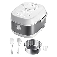 TOSHIBA Rice Cooker Induction Heating, with Low Carb Rice Cooker Steamer 5.5 Cups Uncooked - Japanese Rice Cooker, 8 Cooking Functions, 24-Hr Timer and Auto Keep Warm, White