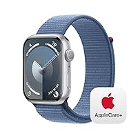 Apple Watch Series 9 GPS 45mm Silver Aluminum Case with Winter Blue Sport Loop with AppleCare+ (2 Years)