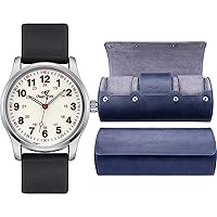 SIBOSUN Nurse Watch Medical Watch for Nurse Doctor - Medical Students, Doctors, Unisex Easy to Read Dial Watch Roll Travel Case Watch Box Luxury PU Leather 3 Slot Watch Organizer Watch Case