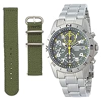 Seiko Men's Chronograph Military Style Belt with Car Key X Yellow Regular distribution goods snd377p [parallel import goods]
