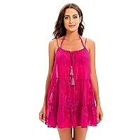 Lucky Women's Small Woven Crinkle Dress, Pink