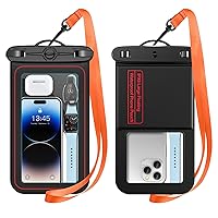2023 Upgraded Floating Waterproof Phone Pouch, Large Waterproof Cell Phone Case, IPX8 Phone Dry Bag for iPhone 14 Pro Max/13 Pro Max /12 Pro/11/SE, Galaxy S23 Ultra/S22/S21 Up to 9’’ Black