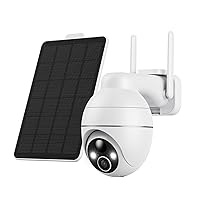 2K Security Cameras Wireless Outdoor with Ultra HD Spotlight Color Night Vision, Solar Security Camera Outdoor with PIR Detection, Pan Tilt, 4X Digital Zoom, 2.4GHZ Wi-Fi