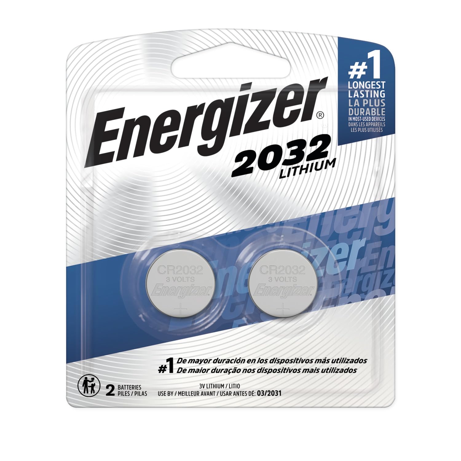 Energizer 2032 Batteries, Lithium CR2032 Battery, 2 Count
