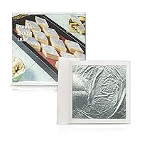Edible Genuine Silver Leaf Sheets - by Barnabas Blattgold - 3.75 Inches - 25 Sheets - Transfer Patent Leaf