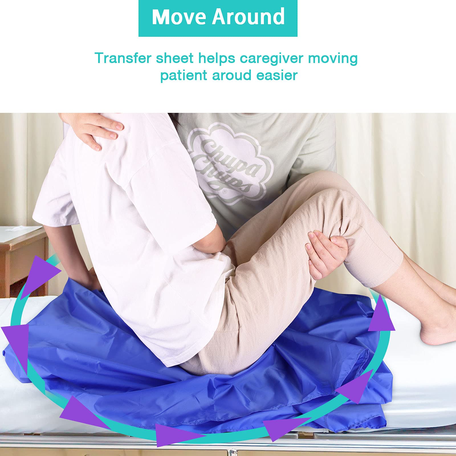 CareFound 28” x 55” Slide Sheet for Transferring, Turning, and Repositioning in Beds-Assist Moving Elderly - for Cars, Vehicles, Wheelchairs Transfers -Used for Hospitals & Home Care