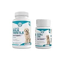 Wanderfound Pets - Milk Thistle & SAMe100 for Dogs, Promotes Natural Liver Health, Cognitive Brain Support, Perfect Liver Support Combo for Dogs and Puppies