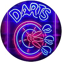 ADVPRO Darts Bar Dual Color LED Neon Sign Red & Blue 12 x 16 Inches st6s34-i3637-rb