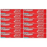 Optic White Toothpaste, Stain Fighter, Fresh Mint Gel, Travel Size 2.0 oz (56.6g) - Pack of 12