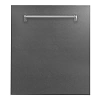 ZLINE 24 in. Fingerprint Resistant Top Control Dishwasher with Stainless Steel Tub and Traditional Style Handle, 52dBa