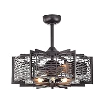 Warehouse of Tiffany Ioana 25-inch Brown 6 Lights 3 Blades Lighted Ceiling Fan with Remote
