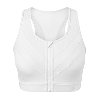 Yvette High Impact Zip Front Closure Sports Bras, Support for Large Bust Women, Supportive Comfortable