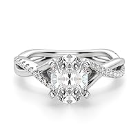 Siyaa Gems 4 CT Oval Infinity Accent Engagement Ring Wedding Eternity Band Vintage Solitaire Silver Jewelry Halo-Setting Anniversary Praise Ring Gift