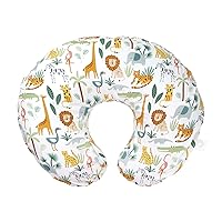 Boppy Nursing Pillow Original Support, Colorful Wildlife, Ergonomic Nursing Essentials for Bottle and Breastfeeding, Firm Fiber Fill, with Removable Nursing Pillow Cover, Machine Washable