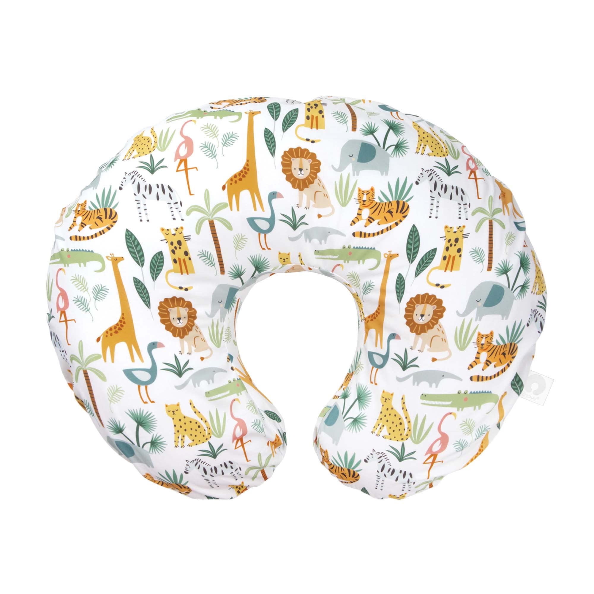 Boppy Nursing Pillow Original Support, Colorful Wildlife, Ergonomic Nursing Essentials for Bottle and Breastfeeding, Firm Fiber Fill, with Removable Nursing Pillow Cover, Machine Washable