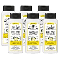 J.R. Watkins Daily Moisturizing Body Wash, Lemon Cream, 18 ounce (Pack of 6)