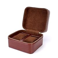 PU Leather Watch Pouch 2 Slots Soft Lining Watches Case Portable Jewelry Accessory Storage Bags Boxes Ornaments Stylish Watch Storage