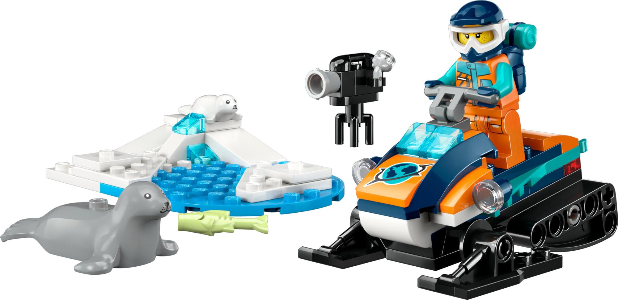 LEGO City Arctic Explorer Snowmobile 60376 Building Toy Set, Snowmobile Playset with Minifigures and 2 Seal Figures for Imaginative Role Play, Fun Gift Idea for 5 Year olds