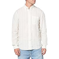 Club Monaco Men's Wide Stripe Linen Shirt