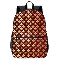 Damask Pattern Laptop Backpack for Men Women 17 Inch Travel Daypack Lightweight Shoulder Bag