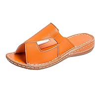 Comfortable Sandals For Women Flip Flop Sandals Ladies Fashion Ssummer Solid Color Leather Open Toe Comfortable Thick