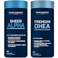 DHEA Supplement for Men + Sheer Alpha - Ultimate T Boosting Stack for Men