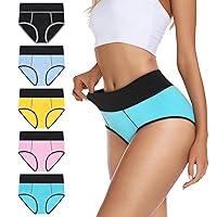 VIVISOO Women's Stretch Cotton Underwear High Waisted Panties Soft Breathable Briefs 5-Pack