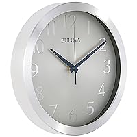 Bulova C4844 Winston Wall Clock, Pack of 1, Silver