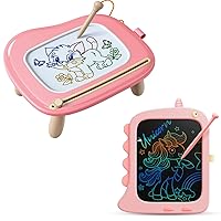 KOKODI Magnetic Drawing Board + 8.5 Inch Colorful Toddler Doodle Board Drawing Tablet