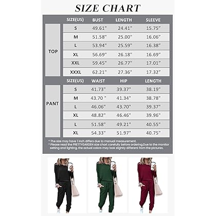 PRETTYGARDEN Women's Two Piece Outfit Long Sleeve Crewneck Pullover Tops And Long Pants Tracksuit