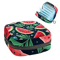 Tampons Holder for Purse, Portable Feminine Menstruation Pad Holder, Watermelon Cute Sanitary Napkin Storage Bag for Women