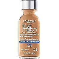 Makeup True Match Super-Blendable Liquid Foundation, Soft Sable C6, 1 Fl Oz,1 Count