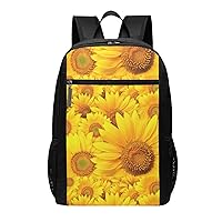 Many Sunflowers Print Simple Sports Backpack, Unisex Lightweight Casual Backpack, 17 Inches
