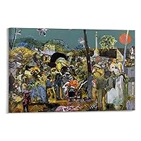 Collage of Rural South And Industrial Life in The North by Romare Bearden Abstract Art Painting Poster Canvas Poster Wall Art Decor Print Picture Paintings for Living Room Bedroom Decoration Frame-sty