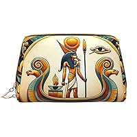 Pvc Leather Clutch Zipper Cosmetic Bag Ancient-Egyptian-Boat Women Zipper Makeup Pouch
