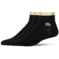 Lacoste Men's 3 Multi Pack Solid Jersey Ankle Socks