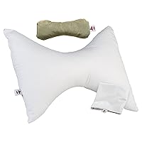 Core Products Bowtie Cervical Support Pillow with Case & Core Products MicroBeads Dry Eye Compress Moist Heat Pack Bundle