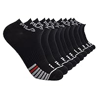 Fila Women's No Show Socks, Black/Multi (10 Pack), One Size