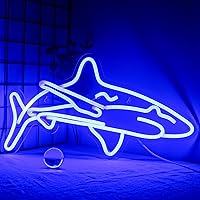 ineonlife Shark Neon Sign Led Oceon Dolphin for Bedroom Blue Neon Signs Wall Decorative 16.5