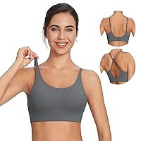 BALEAF Women's Padded Sports Bras, Adjustable Spaghetti Strap Wireless Comfy Yoga Workout Everyday Bras